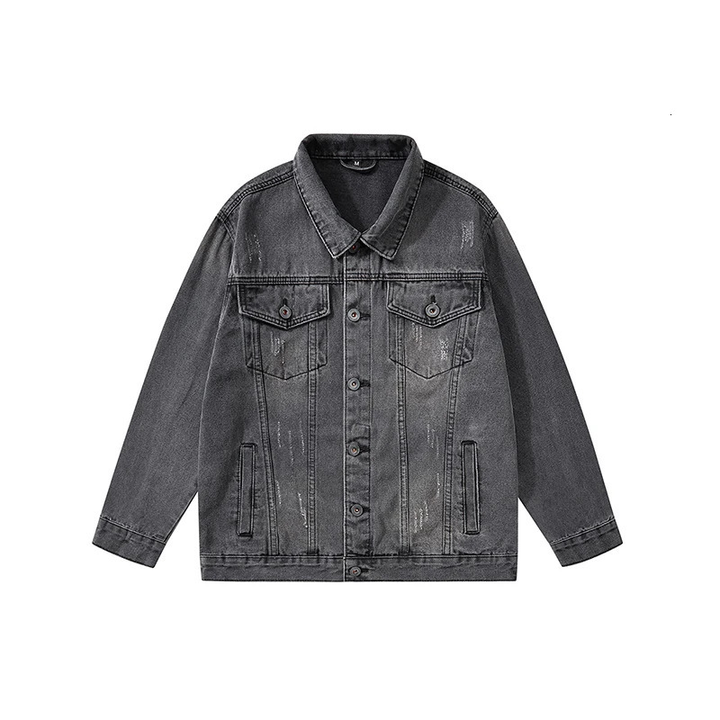 retro MENS denim jacket fashion light y highend workwear casual simple versatile comfortable Youth top 250312
