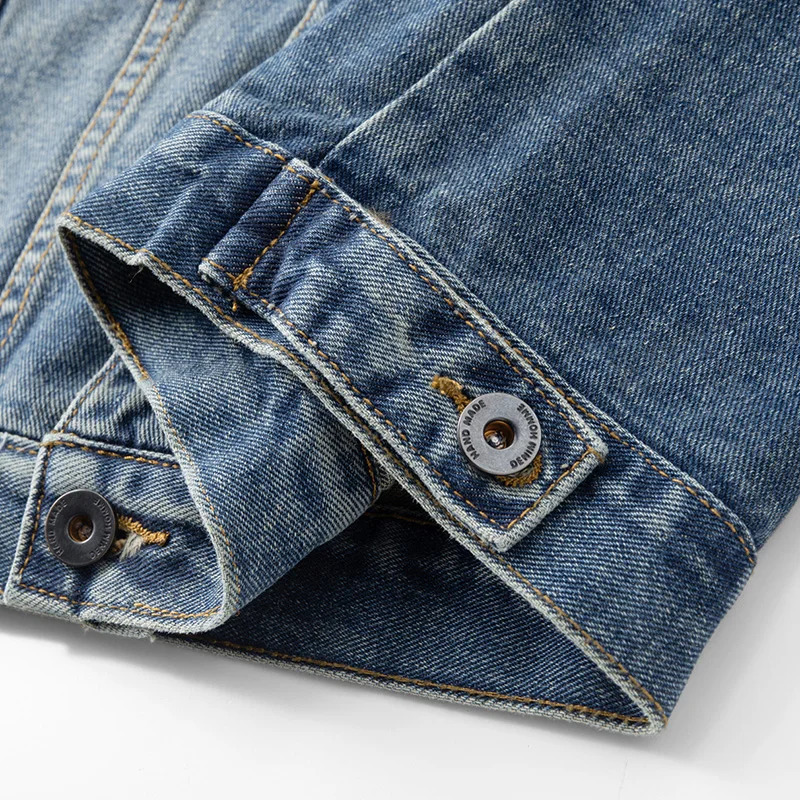 retro MENS denim jacket fashion light y highend workwear casual simple versatile comfortable Youth top 250312