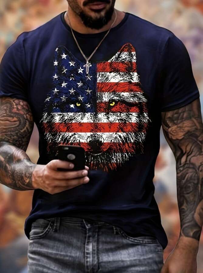 Hot selg European American men clothing, youth sports, digital printing, 3D T-shirt, short sleeved, 2025 new casual and versatile fashion clothing