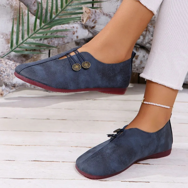 2024 Spring and Autumn Womens Flat Shoes Soft and Comfortable Walking Light Non-slip Loafers Fashion Womens Leather Shoes 250305