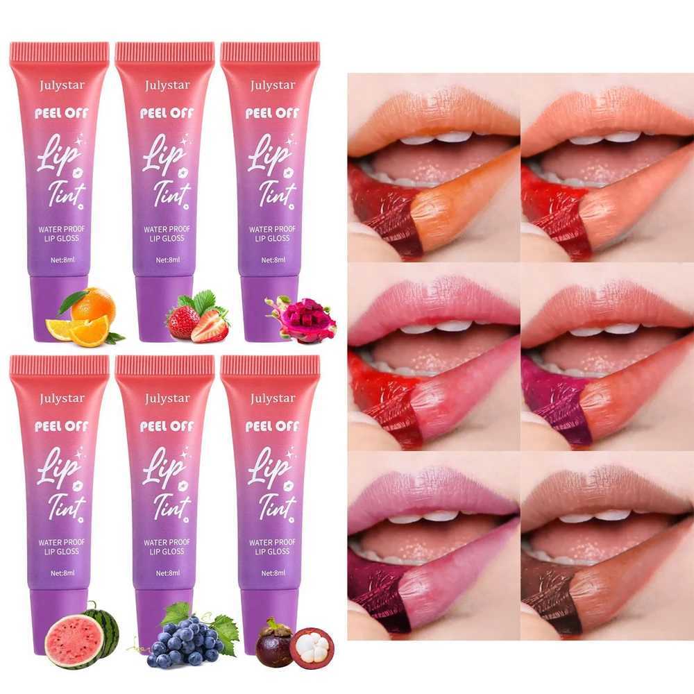 6 colors peeled lip color fruity contour tattoo lip color matte nude pink waterproof long-lasting tear natural lip color W250312