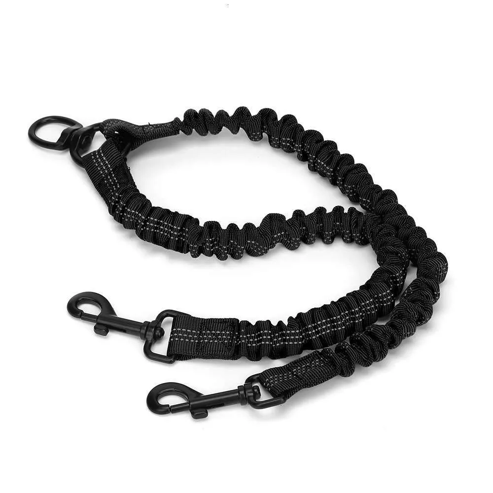 Reflective Dual Head Retractable Dog Leash 2-in-1 Heavy Duty 600Lbs Adjustable 1-1.75m Metal & Polyester Rope