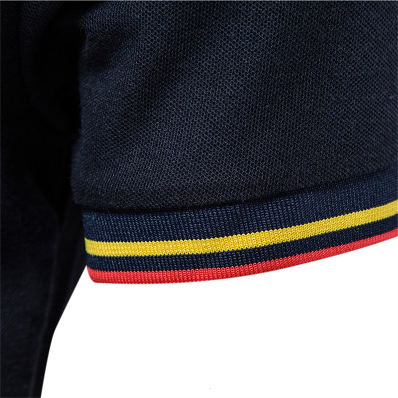 Business polo lapel top embroidered cotton short sleeved T-shirt men's European size t shirt tracksuit