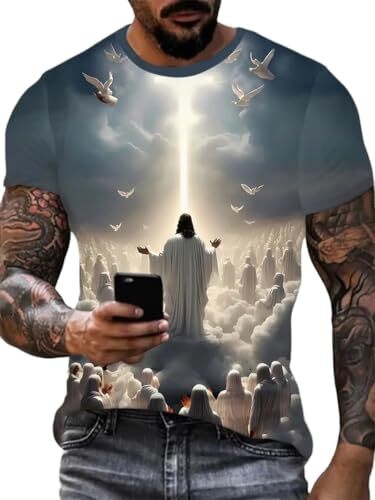 Mens T shirt Jesus Head 3D Printing Short Sleeve Cool T-Shirt Harajuku Street Wear Top 2 Pieces tee Casual tops summer clothes cool