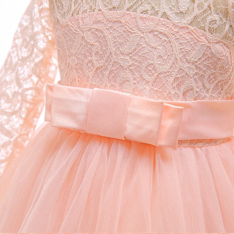 Long Formal Bridesmaid Teens Girls Dress Lace Children Costume Princess Party Flower Kids Clothes Wedding Evening 10 12 Vestidos 250311