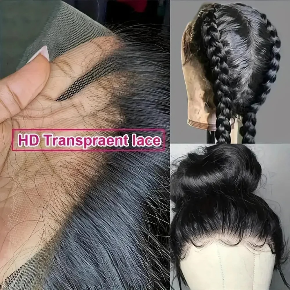 200% Hd Transparent Bone Straight 13x6 Frontal Wigs Brazilian Remy Preplucked 13x4 Lace Front Simulation Human Hair Wig For Women