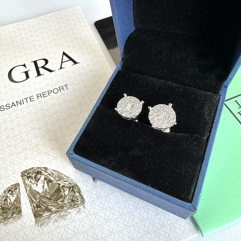 Basic Flower Moissanite Earrings For Women S925 Silver Ear Studs Men High-End Jewelry Pass Tester Free Shipping