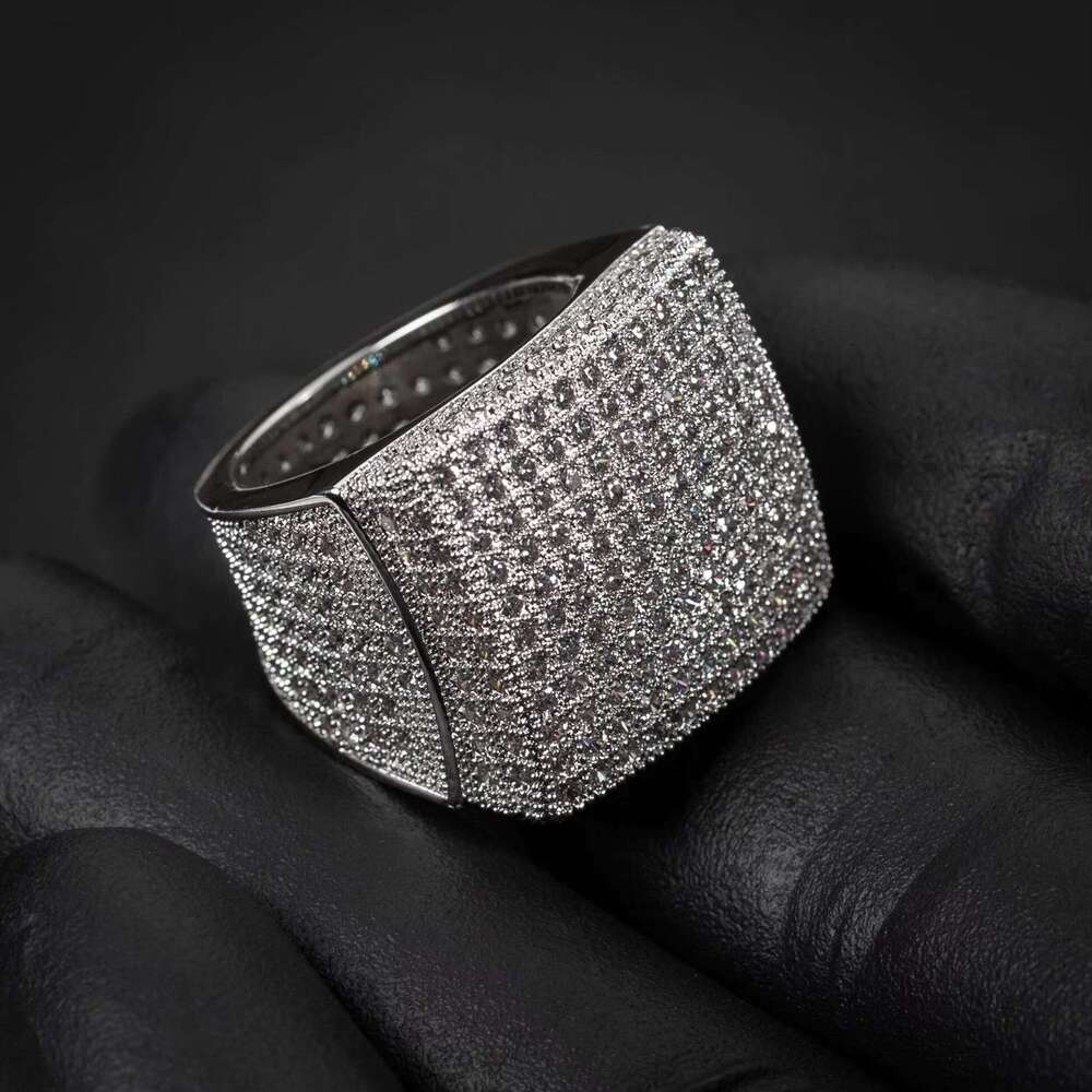 Hip hop moissanite all ice men's fashion statement champion party ring for sale at the most favorable price