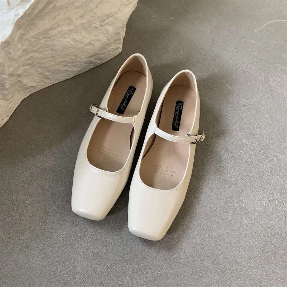 2025 Spring New Women Mary Jane Fashion Square Toe Shallow Slip On Ladies Flat Shoes Soft Sole Outdoor Dress Ballerina
