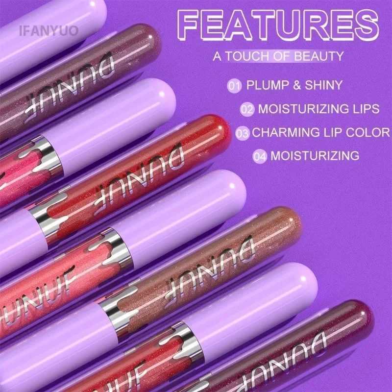 1 piece of metal liquid lipstick long-lasting shiny lipstick moisture-proof brown lip gloss shiny shimmer lip gloss makeupXJ250312