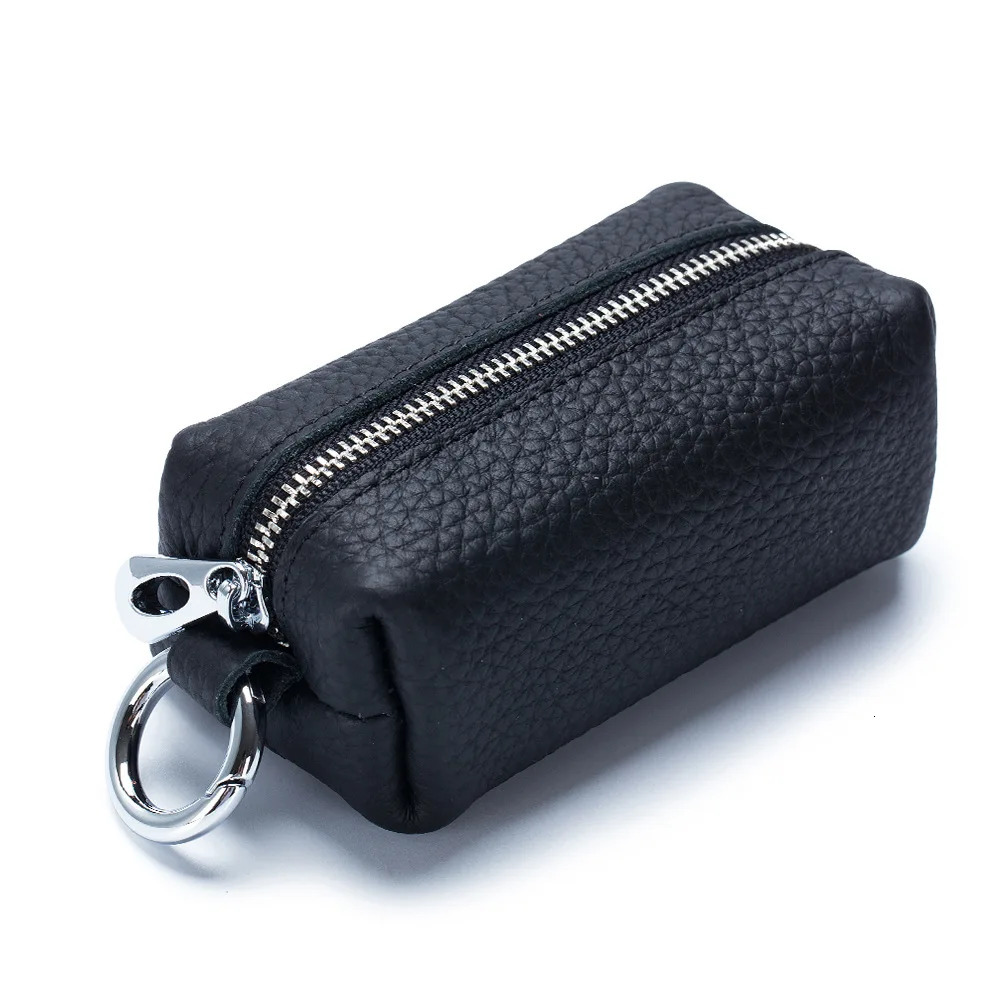 Portable Genuine Leather Key Bag Car Key Holder Purse Zipper Coin Organizer Keychain Wallet Women Men Mini Key Cover Change Bag 250311
