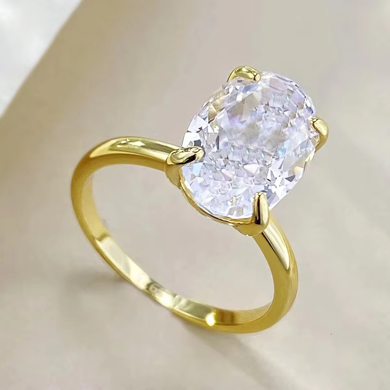 7Carat 8*12mm 4.5ct Oval Cut Moissanite Engagement Ring Dcolor925 Sliver Classic 4 Claws Moissanite Wedding Rings for Women Gift