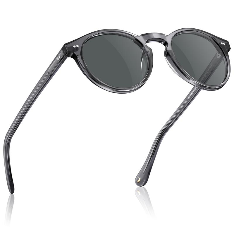 CARFIA Round Acetate Mens Sunglasses Polarized UV Protection Classic Retro Sun Glasses
