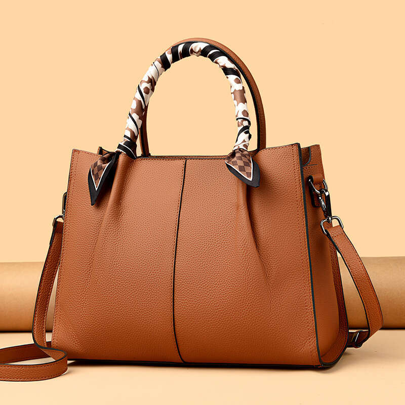 Women's Bags Handbag Leather Autumn Women New Fashionable Handbag Simple Large Capacity Tote High-End Sensory Communication Bag