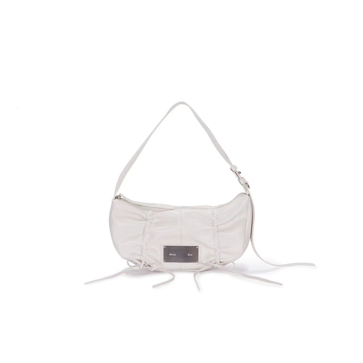 2025 Korean Niche Mini Handheld Bag Metal Tag Bow Drawstring Shoulder Bag Fashion Designer Handbag Popular Wallet Crossbody Bag New Trend
