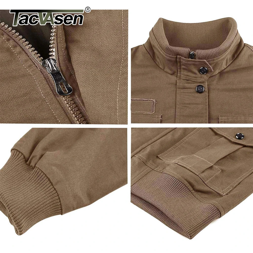 Tucker Watson mens bomber jacket casual cotton autumn windproof cargo work with multiple pockets 250312