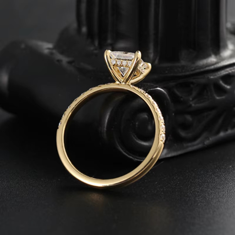 New Trend Fashional Customize Gold 1-5ct Moissanite Ring Engagement Diamond Ring for Woman