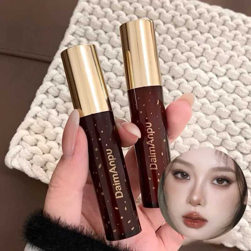 PCS waterproof durable mirror gloss gray brown sparkling fine gloss lip color retro dark chocolate lip color lip color makeup W250312
