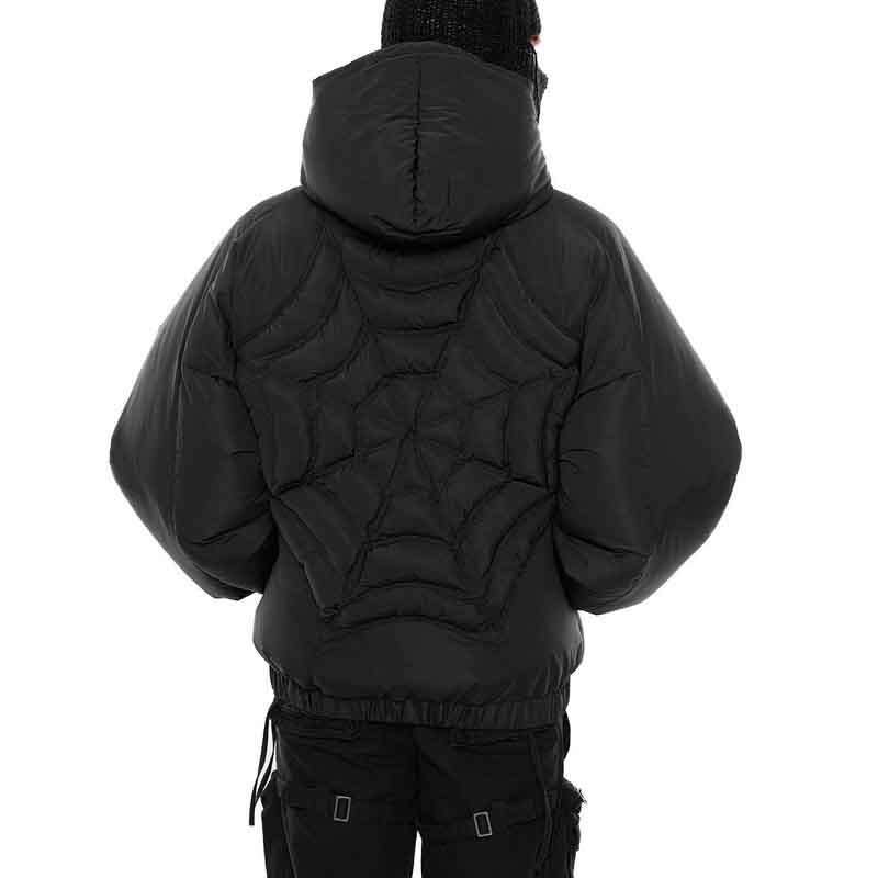 Ins Trendy Brand High Neck Black Unique Design Cotton Jacket Autumn Winter New Item For Men And Women Loose Y2k Hoodie Batch