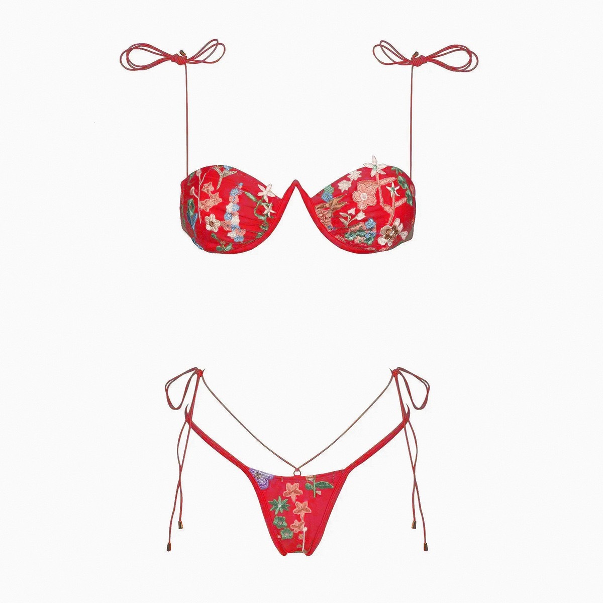 2025 Women's New Sexy Bikini Designer Swimsuit Embroidery Split Hard Bag Women's Swimsuit Lace Classic Retro Fashion Beach Wear Outdoor Part