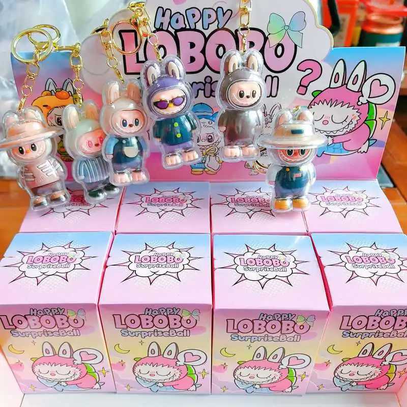 12pcs Labubu Blind Box PVC Keychain Backpack Pendant with Protective Shell Blind Bag Pendant Box Trendy Toy Pendant Small Gift X250312