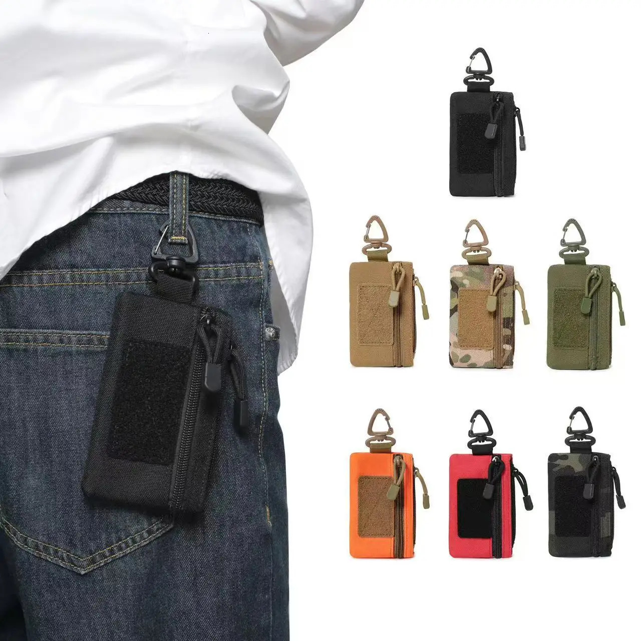 Tactical Pouch Mini Wallet Card Key Holder Pouch Belt Waist Pack Hiking Hunting Bag Outdoor Sport Coin Purse Multifunctional Bag 250311