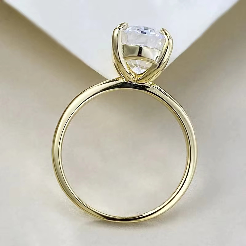 7Carat 8*12mm 4.5ct Oval Cut Moissanite Engagement Ring Dcolor925 Sliver Classic 4 Claws Moissanite Wedding Rings for Women Gift