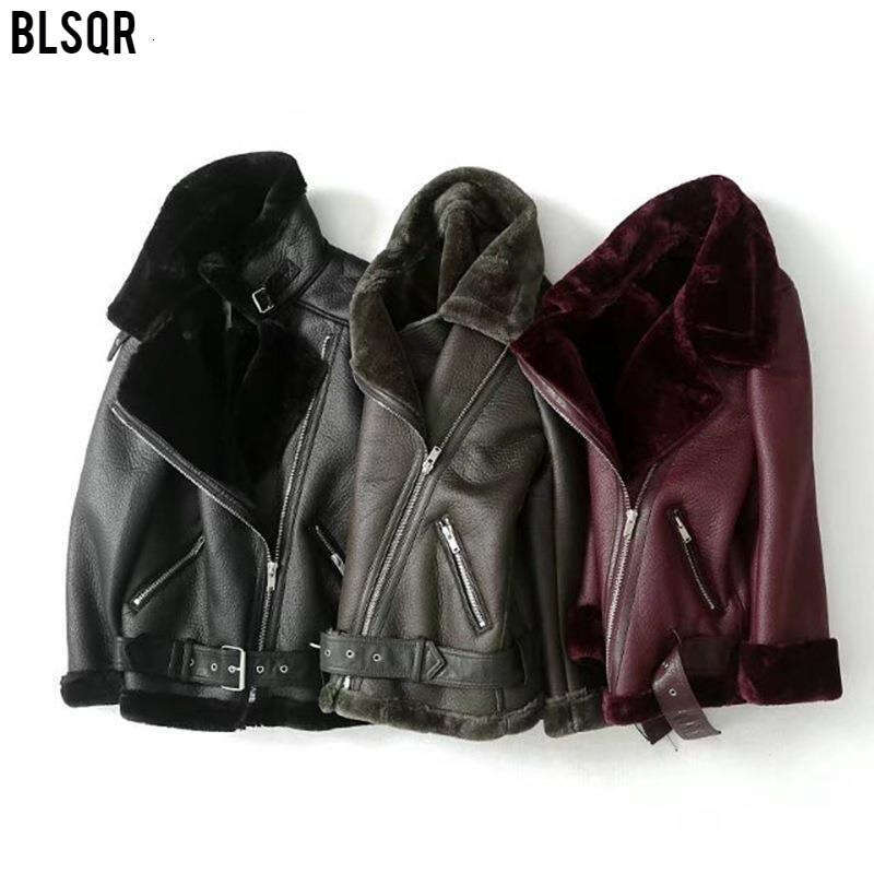 Y2k Style Winter Women's Fashion Motorcycle Version, With A Collar Fur One-Piece Thickened Warm Coat And Leather Jacket