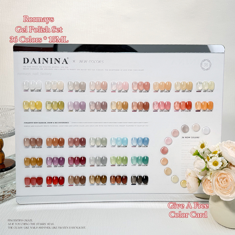 Rormays Summer Jelly Ice gel Polishing 36 PCS Mixed Varnish gel Durable Primer Finish Finish Jade Grease Cream UV LED Nail Salon Wholesale Factory