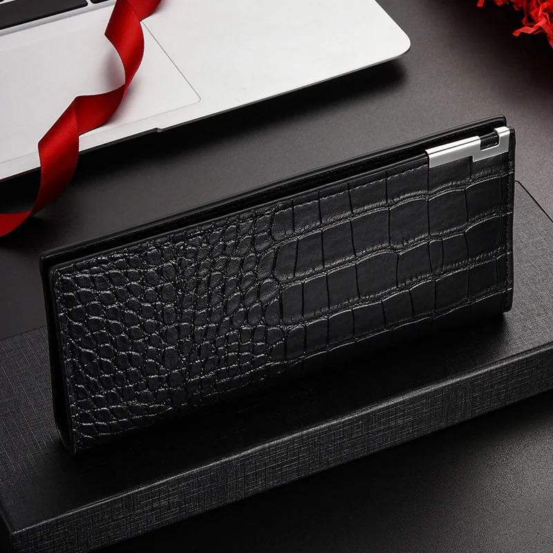 Fashion Mens PU Leather Long Wallet Pattern Three Folded Billfold BankID Card Holder 250311