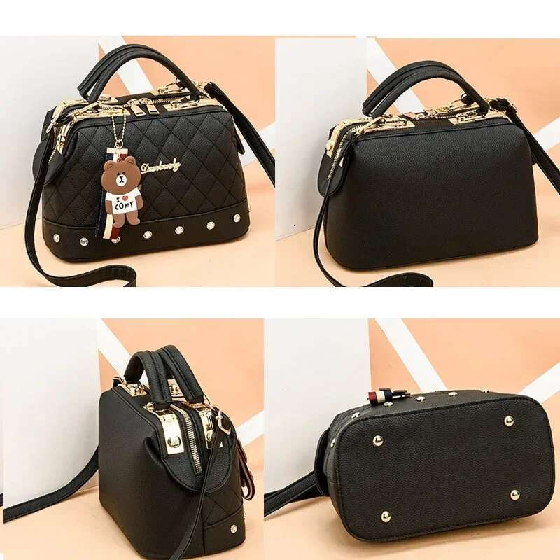 2025 New Designer Fashion Women s Mini Handbag, High End Color Matching Cute Bear Crossbody Bag Trendy Handbag Light Luxury Wallet Makeup Storage Bag