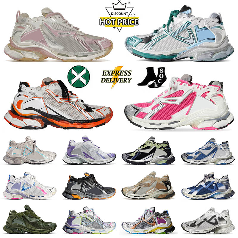 2025 New Track 7 Casual Shoes 70 Designer Jogging Sneakers Platform Patent Leather Graffiti Silver Yellow Red Beige Brown Deconstruction Tesss Flat Sports EUR 3646