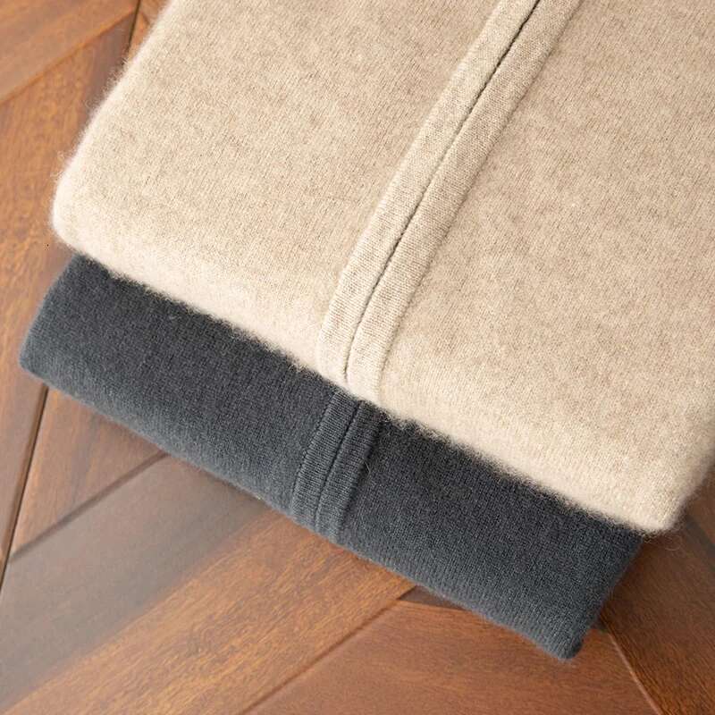 Autumn and winter 100% cashmere hooded zipper pullover thick knitted sweater warm casual outerwear