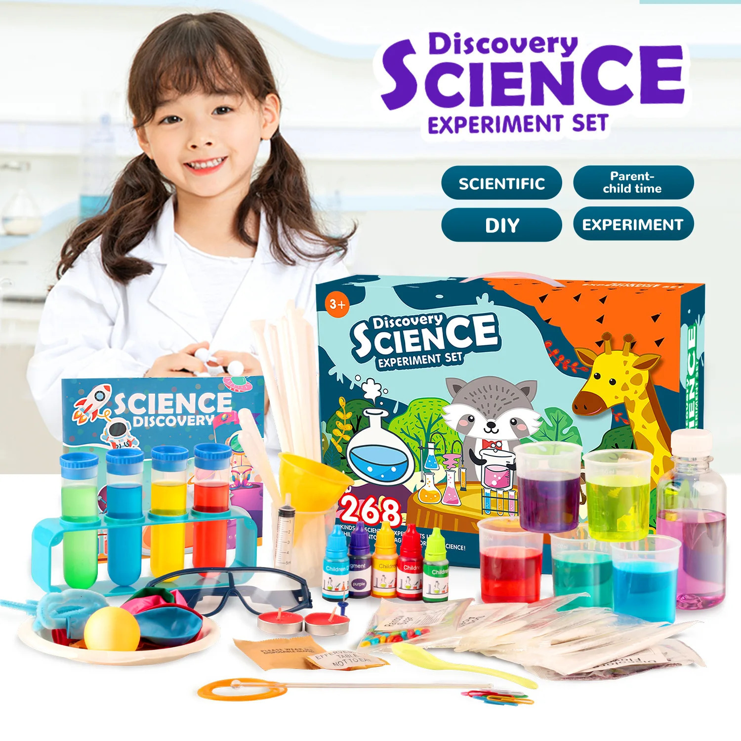 English version Kids Science Laboratory Montessori Toy Chemical Experiments Kits Children Educational Science ization 250312