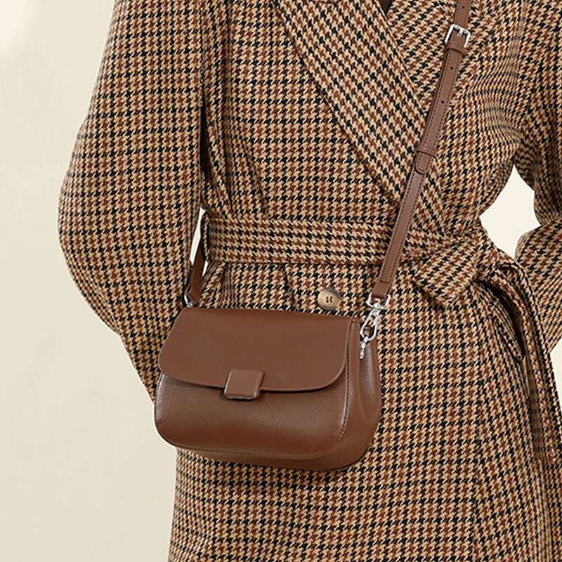 Hifashion Vintage Genuine Leather Underarm Small Shoulder Bags For Women 2025 Trend Designer Saddle Crossbody Ladies Handbags