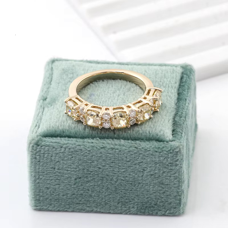 Moissanite Ring 14K Yellow Gold Classic Style Customizable Fine Jewelry Wedding Anniversary Gift