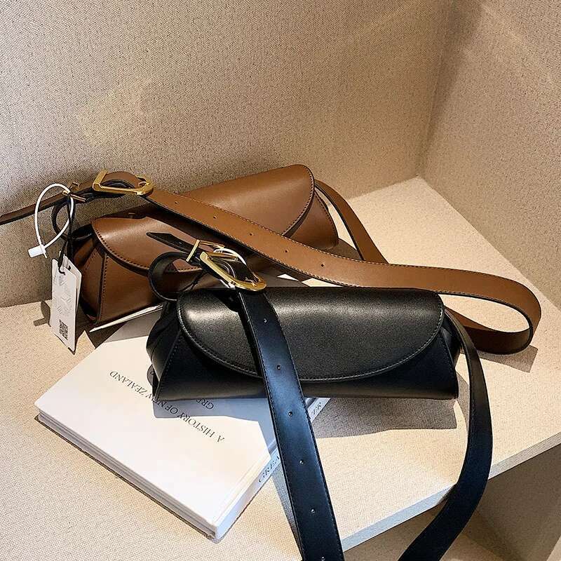 MOODS French Style Shoulder Underarm Bags For Women Adjustable Wide Strap Crossbody Bag 2024 Designer Purses And Handbags