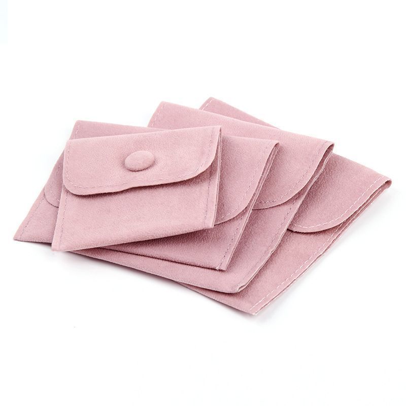 Jewelry Gift Packaging Envelope Bag with Snap Fastener Dust Proof Jewellery Gift Pouches Made of Pearl Velvet Pink Blue colors