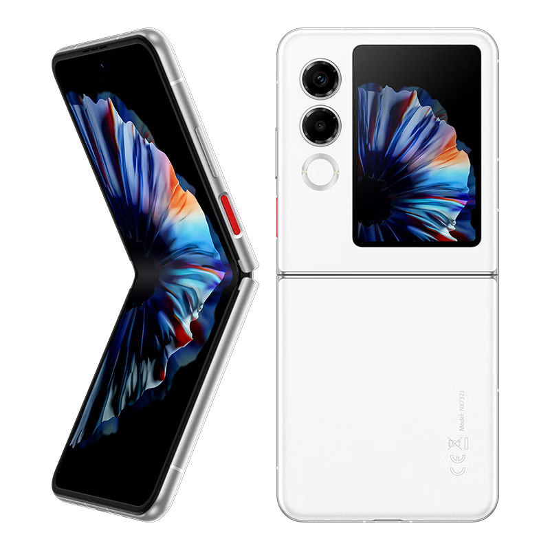 Original Nubia Flip 2 5G Foldable Mobile Phone 8GB RAM 256GB ROM Dimensity 7300X 50.0MP NFC Android 6.9" 120Hz AMOLED Folded Screen Face ID Finge