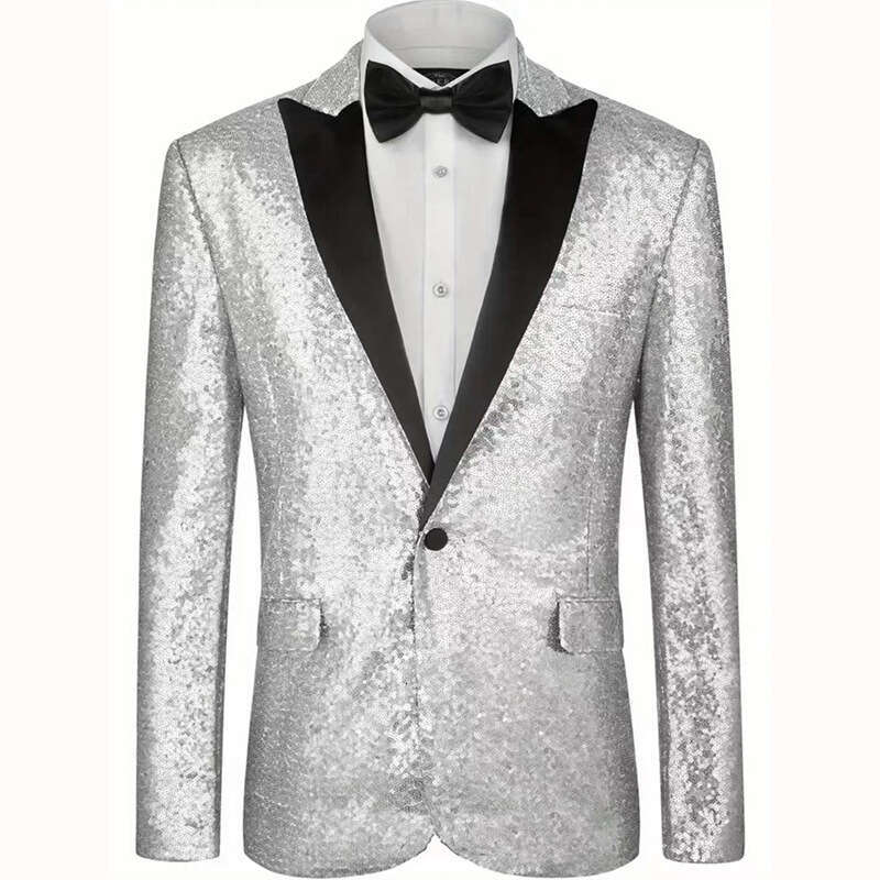 Performance Dress, Gold Sequins, Korean Suit, Nightclub, Men's Clothing, Host, Director, And Studio Coat Batch
