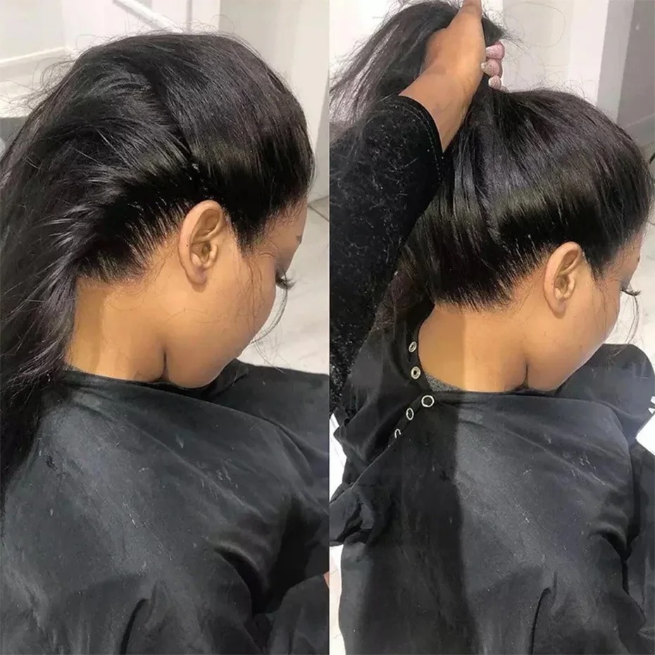 200% Hd Transparent Bone Straight 13x6 Frontal Wigs Brazilian Remy Preplucked 13x4 Lace Front Simulation Human Hair Wig For Women