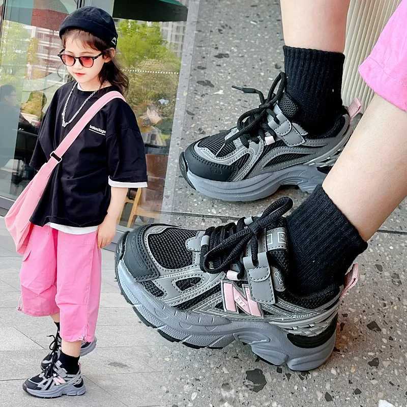 ashion New Boys Chunky Sneakers Lovely Pink Dad Shoes Trendy Children Casual Shoes Black Gray Girls Sneakers Z250312