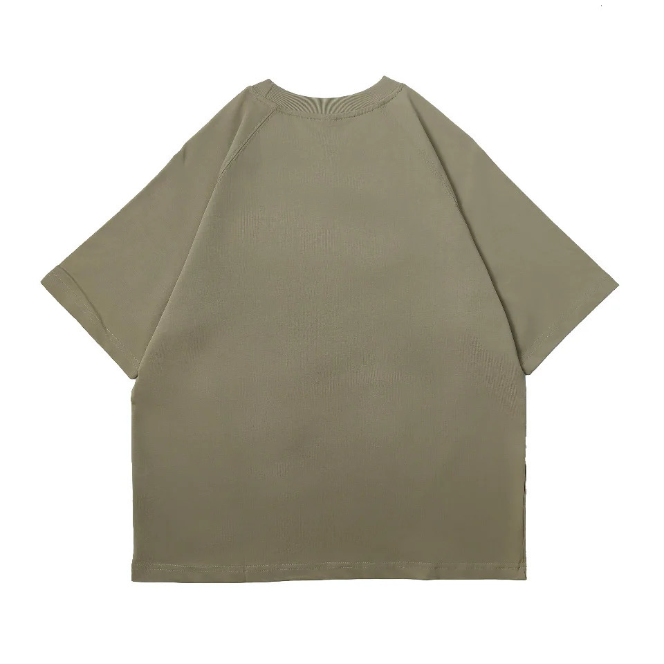 100% pure cotton short sleeved Tshirt mens summer round neck solid color loose casual half top 250312