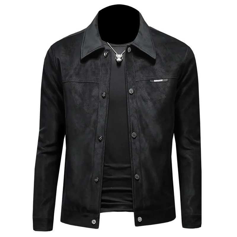 2024 autumn and winter new high-quality leather jacket single breasted slim fit jacket plus size mens leather jacket M-5XLT250311