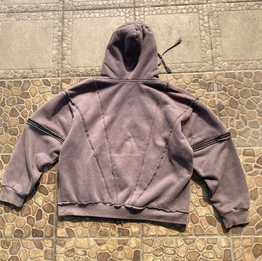 American style multi zipper design, personalized and trendy hoodie, street detachable new loose unisex hoodie