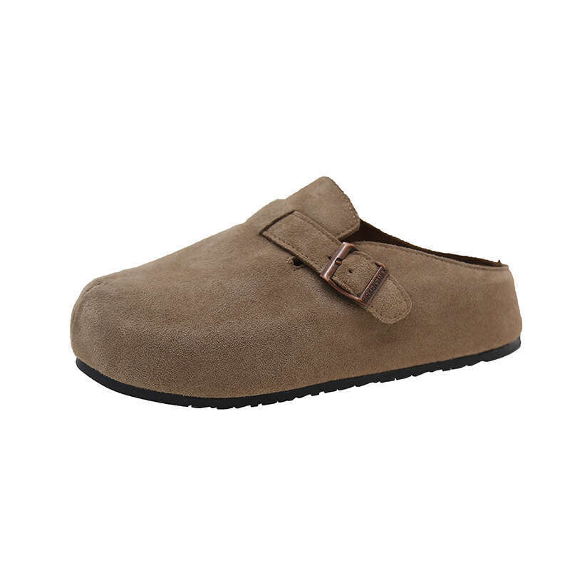 Thick soled Boken shoes for spring 2025, new height increasing lazy shoes, one step on, worn outside with a toe cover, half trailer, single shoe serie