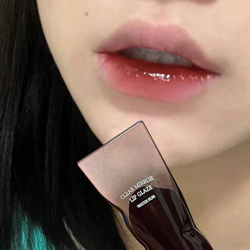 6-color jelly mirror moisturizing lip gloss transparent glass lip gloss waterproof liquid lipstick brown transparent lip gloss makeup W250312