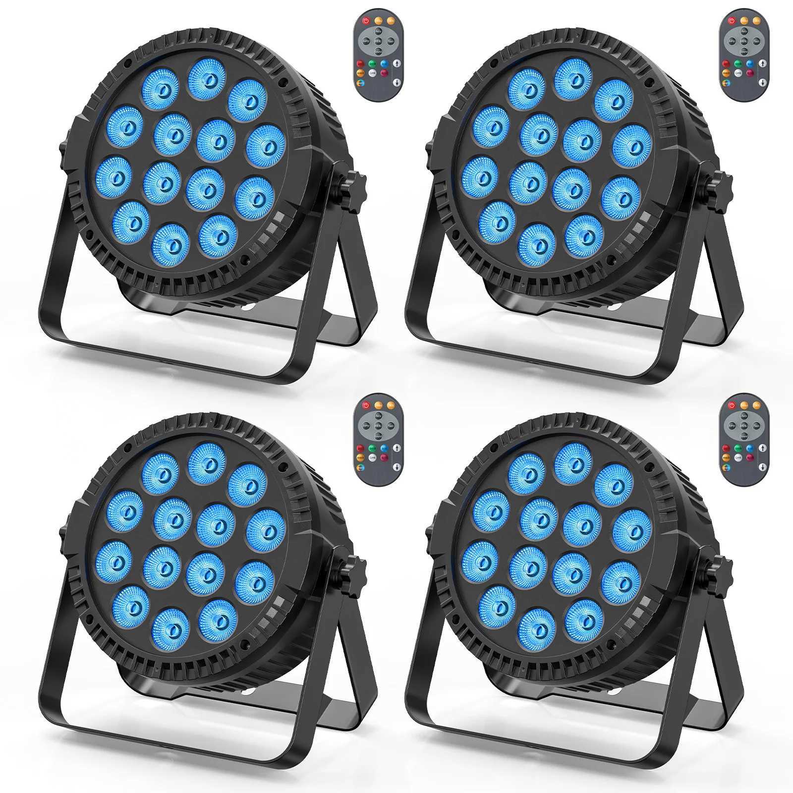 UKing 4PCS 80W Par Light 4in1 RGBW 14 LED Stage Effect Light DMX512 Remote Control Flat Light Used for KTV DJ Disco Bar Stage Light X250312