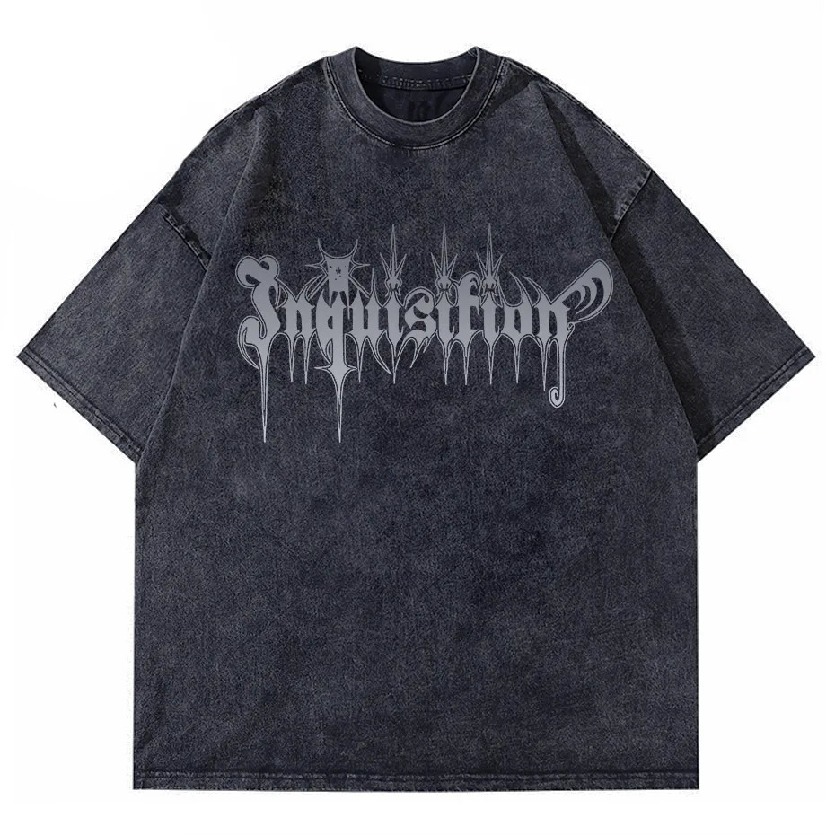 Retro mens Tshirt streetwear hiphop floral letter printed Harajuku pattern punk Gothic short sleeved 250312