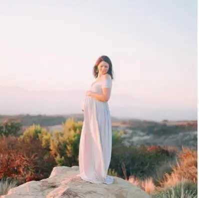 Maternity Dress maternity photography prop maxi gown pregnant women cloth pajamas lace nightgown Dress Fancy baby shower dressT250311
